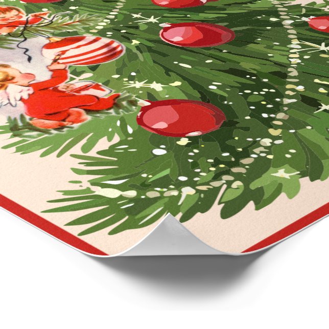 Póster Los ángeles decorando el árbol de Navidad (Esquina)