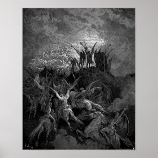 Póster Los ángeles del cielo soplan sus trompetas Gustave