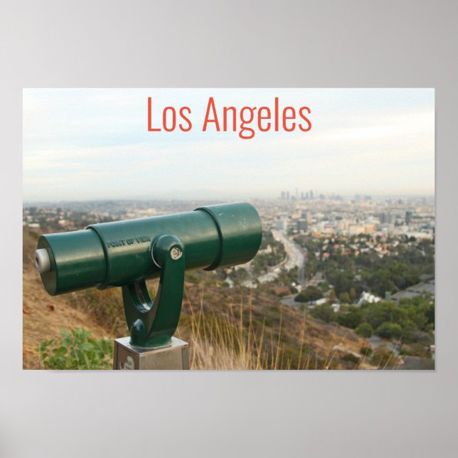 Póster Los Ángeles desde Mulholland Drive (Frente)