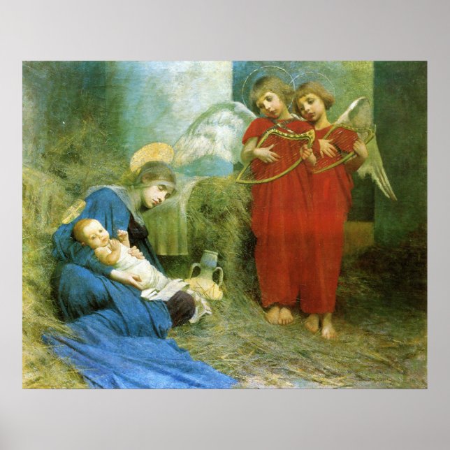 Póster Los ángeles entreteniendo al niño sagrado (Frente)