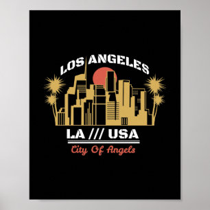 Póster Los Ángeles LA EE. UU. Ciudad de los Ángeles Diseñ