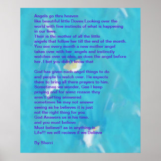Póster Los ángeles pasan por el Poster de poemas celestia