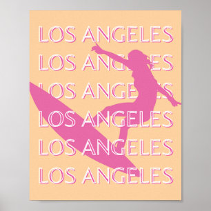 Póster Los Angeles Travel Art, California, Beach Lovers