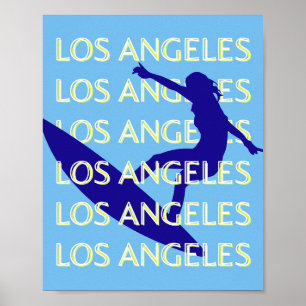 Póster Los Angeles Travel Art, California, Travel, Blue