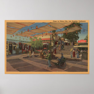Póster Los Ángeles, vista panorámica de la Plaza de China
