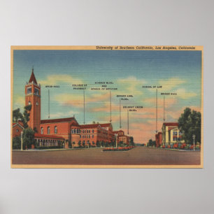 Póster Los Ángeles, vista panorámica del campus de los Es