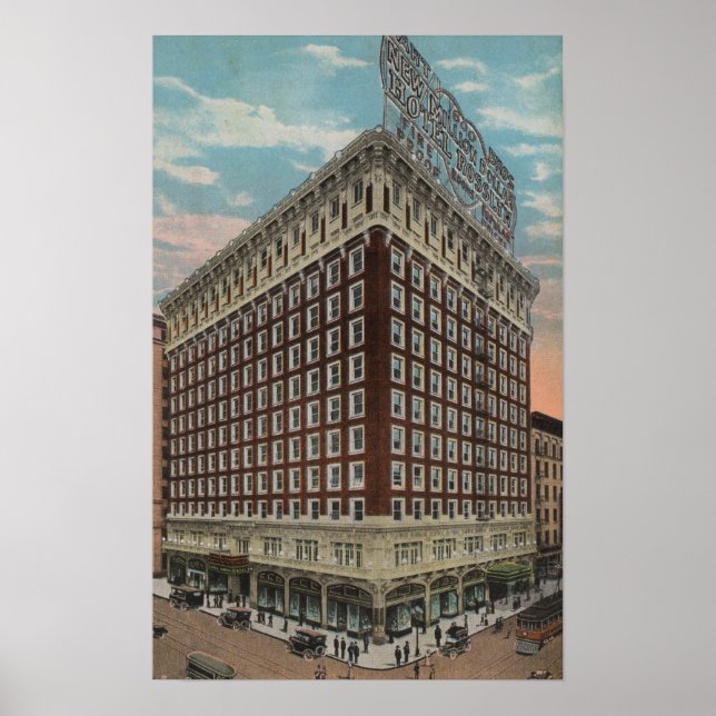 Póster Los Ángeles, vista panorámica del Hotel Rosslyn (Frente)