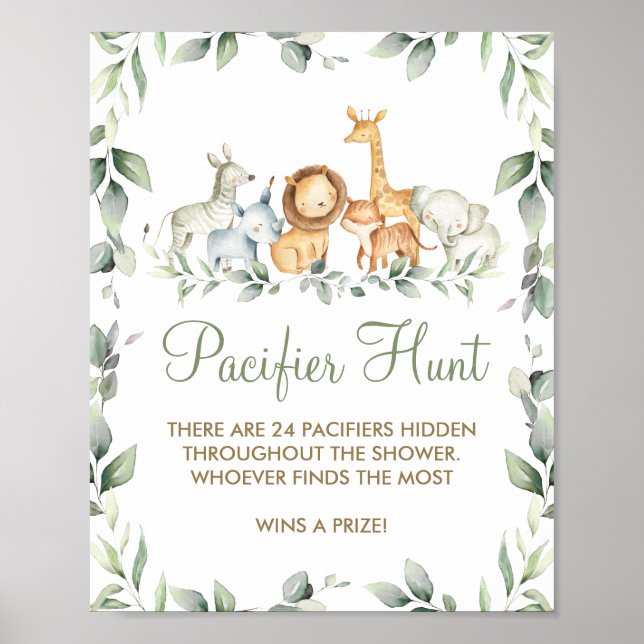 Póster Los animales de la jungla de la vegetación cortan  (Frente)