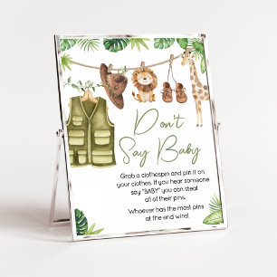 Póster Los animales de la jungla de safari tropical no di