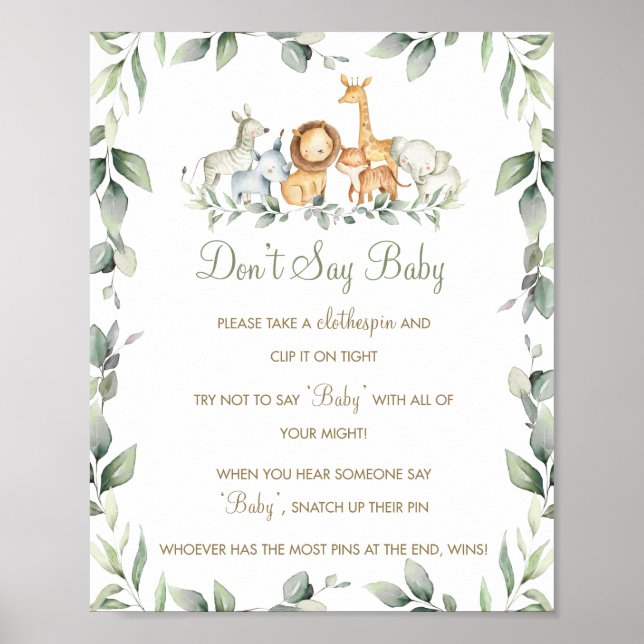 Póster Los animales de la jungla verde no dicen juego del (Frente)