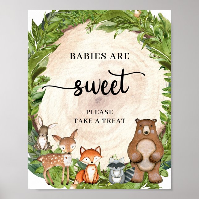 Póster Los animales de la madera los bebés madereros son  (Frente)