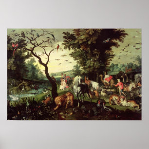 Póster Los animales que entran en la arca de Noah