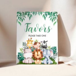 Póster Los animales safari favorecen el Rótulo | Cumpleañ