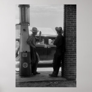 Póster Los años 40 visibles de la bomba y del coche de