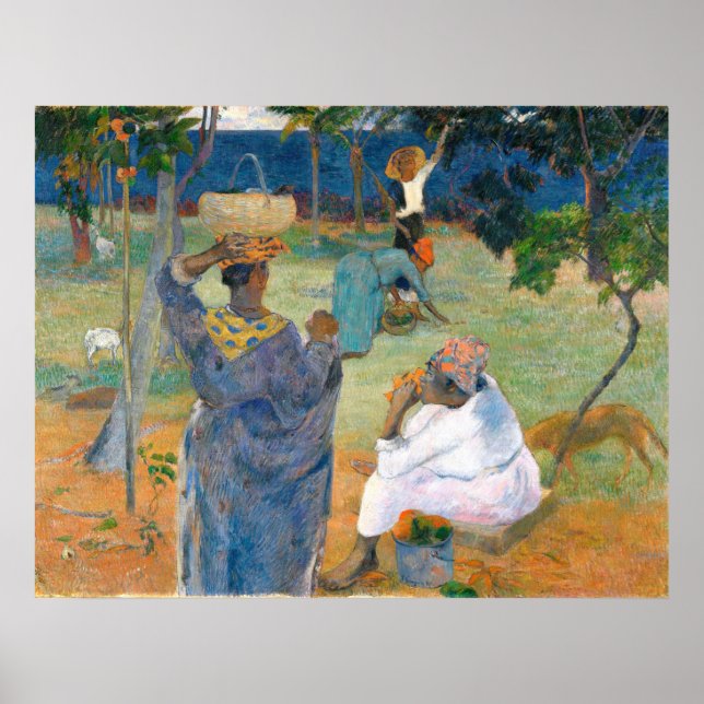 Póster Los árboles del mango, Martinica 1887, de Paul Gau (Frente)
