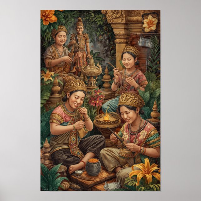 Póster Los Artistas Dorados de Bali - Artesanía sagrada e (Frente)