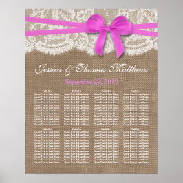 Póster Los asientos de la colección de Bodas Rustic Pink 