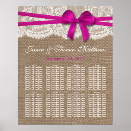 Póster Los asientos de la colección de Bodas Rustic Pink 