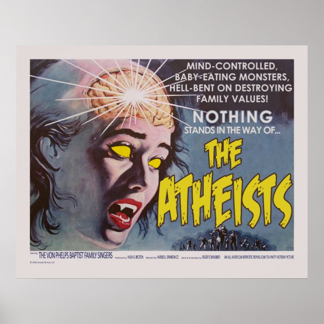 Póster Los ateos parodian al Poster de cine (Frente)
