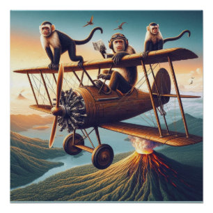 Póster ¡Los aviadores de monos caprichosos conquistan el
