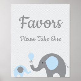 Póster Los Baby Shower favoritos del Elefante Azul toman