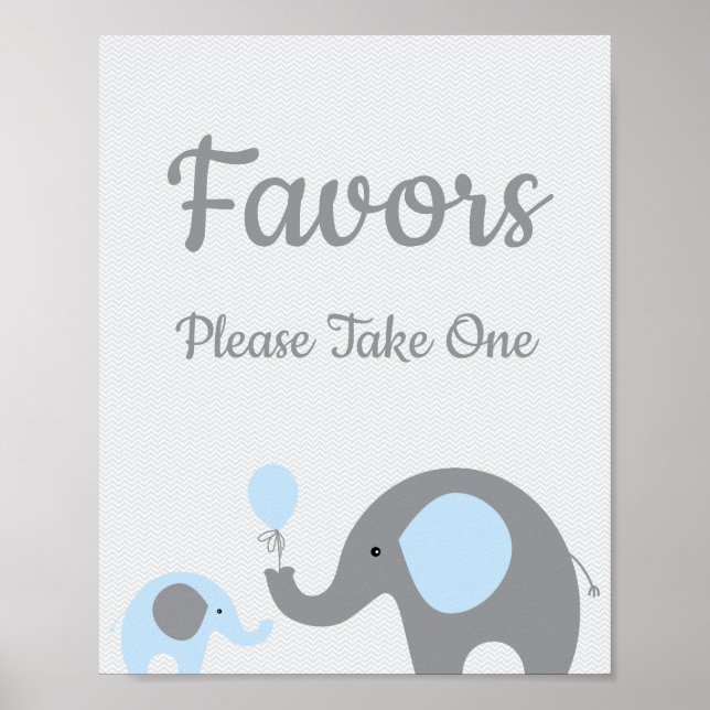 Póster Los Baby Shower favoritos del Elefante Azul toman  (Frente)
