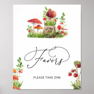 Póster Los Baby Shower Favors de Wild Mushroom Forest