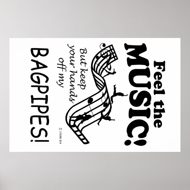 Póster Los Bagpipes Sienten La Música (Frente)