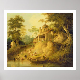 Póster Los bancos del Ganges, c.1820-30 (aceite en lona)