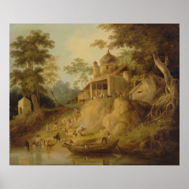 Póster Los bancos del Ganges William Daniell (Frente)