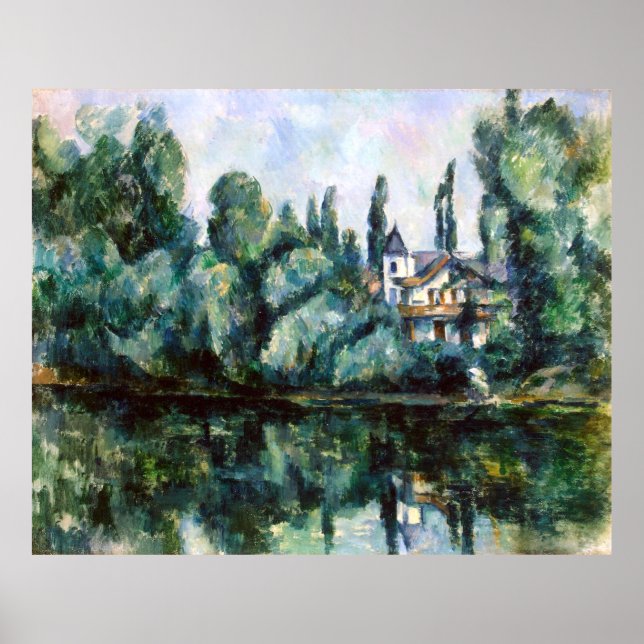 Póster Los bancos del Poster Marne Paul Cezanne (Frente)