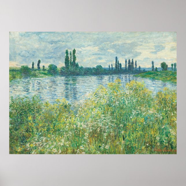 Póster Los bancos del Sena de Monet, Vétheuil (Frente)