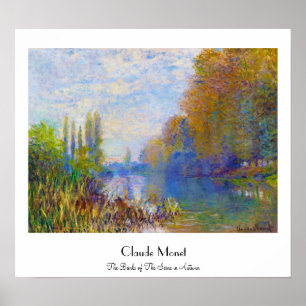 Póster Los bancos del Sena en otoño de Claude Monet