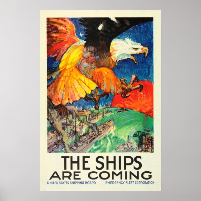 Póster LOS BARCOS ESTÁN LLEGANDO A LA PROpaganda DE LA Gu (Frente)
