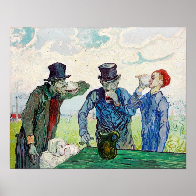 Póster Los bebedores de Vincent Van Gogh (Frente)