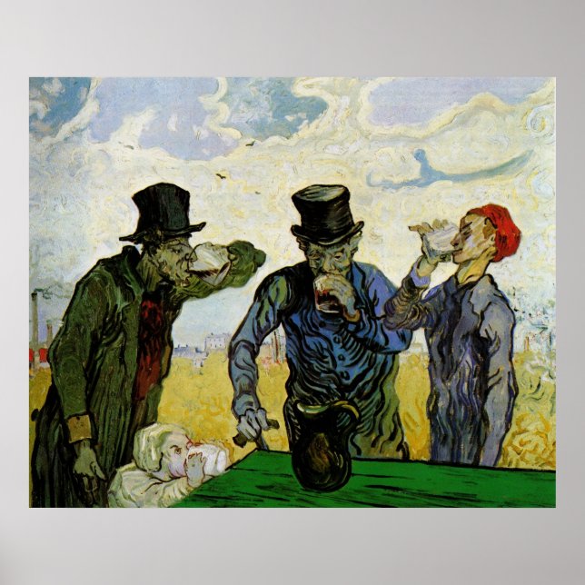 Póster Los bebedores de Vincent van Gogh (Frente)