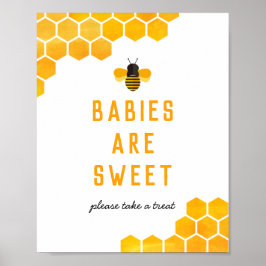Póster Los Bebés De Abeja Son Rótulos Favores Dulces