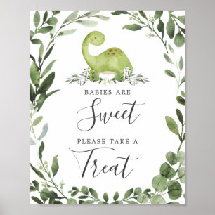 Póster Los bebés de Baby Shower de Dinosaurios son un Rót