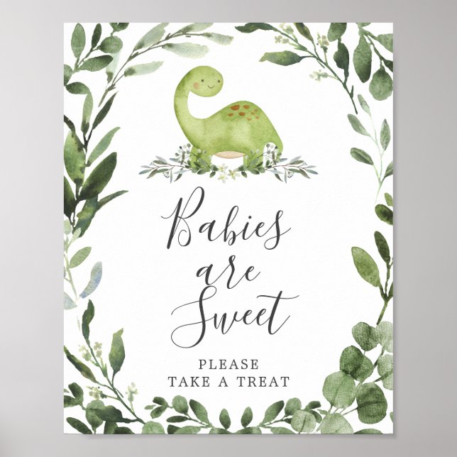 Póster Los bebés de Baby Shower de Dinosaurios son un Rót (Frente)