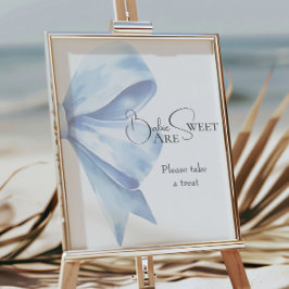 Póster Los bebés de Baby Shower Dusty Blue Bow son dulces