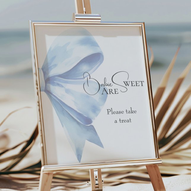 Póster Los bebés de Baby Shower Dusty Blue Bow son dulces (Subido por el creador)