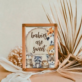 Póster Los bebés de Baby Shower son Rótulo dulce