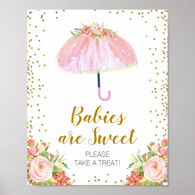 Póster Los bebés de ducha de abril son dulces, por favor  (Frente)