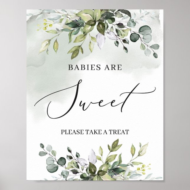 Póster Los bebés de follaje de boho moderno son dulces (Frente)