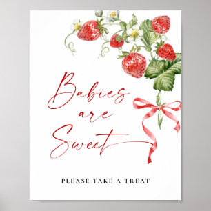 Póster Los bebés de fresa de moda son un dulce Baby Showe