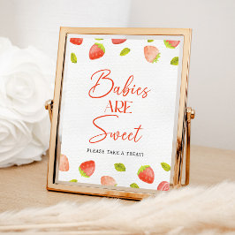 Póster Los bebes de fresa son dulces Baby Shower Favor