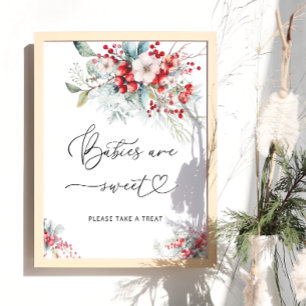 Póster Los bebés de invierno de Floral Roja son dulces