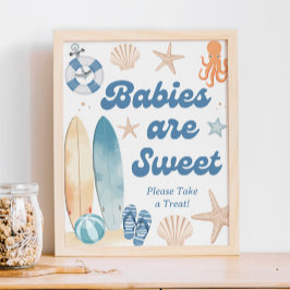 Póster Los bebes de la costa de la playa de Baby Shower s
