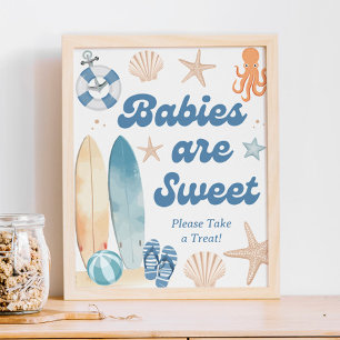 Póster Los bebes de la costa de la playa de Baby Shower s