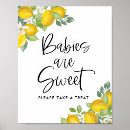 Póster Los bebés de limón son dulces favores para baby sh